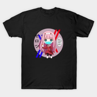 Zero two chibi, don't forget your mask T-Shirt